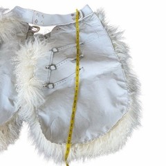 Wooly Rodeo Chinks Cowboy Western Chaps Mongolian Lamb Fur White Leather GUC