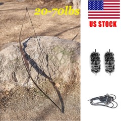 54″ 20-70lbs Archery Handmade Traditional Laminated Long Bow Hunting Target