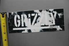 Grizzly Grip Tape Black White Bear Original Z73A Vintage Skateboarding STICKER
