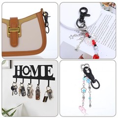 6 Pcs Black Swivel Snap Hooks, 60mm Zinc Alloy Trigger Carabiner, Heavy Duty