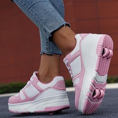 ANEFUN Roller Skate Shoes for Kids Girls Boys Detachable Wheeled Fashion