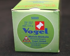 Case of 5000 Vogel Match-Diabolo .177 Cal / 4.5mm Airgun Pellets 10 Sealed Tins