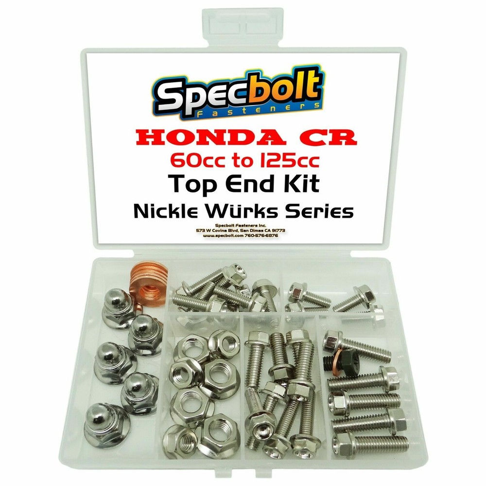 Honda CR80 Top End Engine Nuts Bolts Kit CR 80 80R 80RB 80RR CR80R CR80RB Nickel