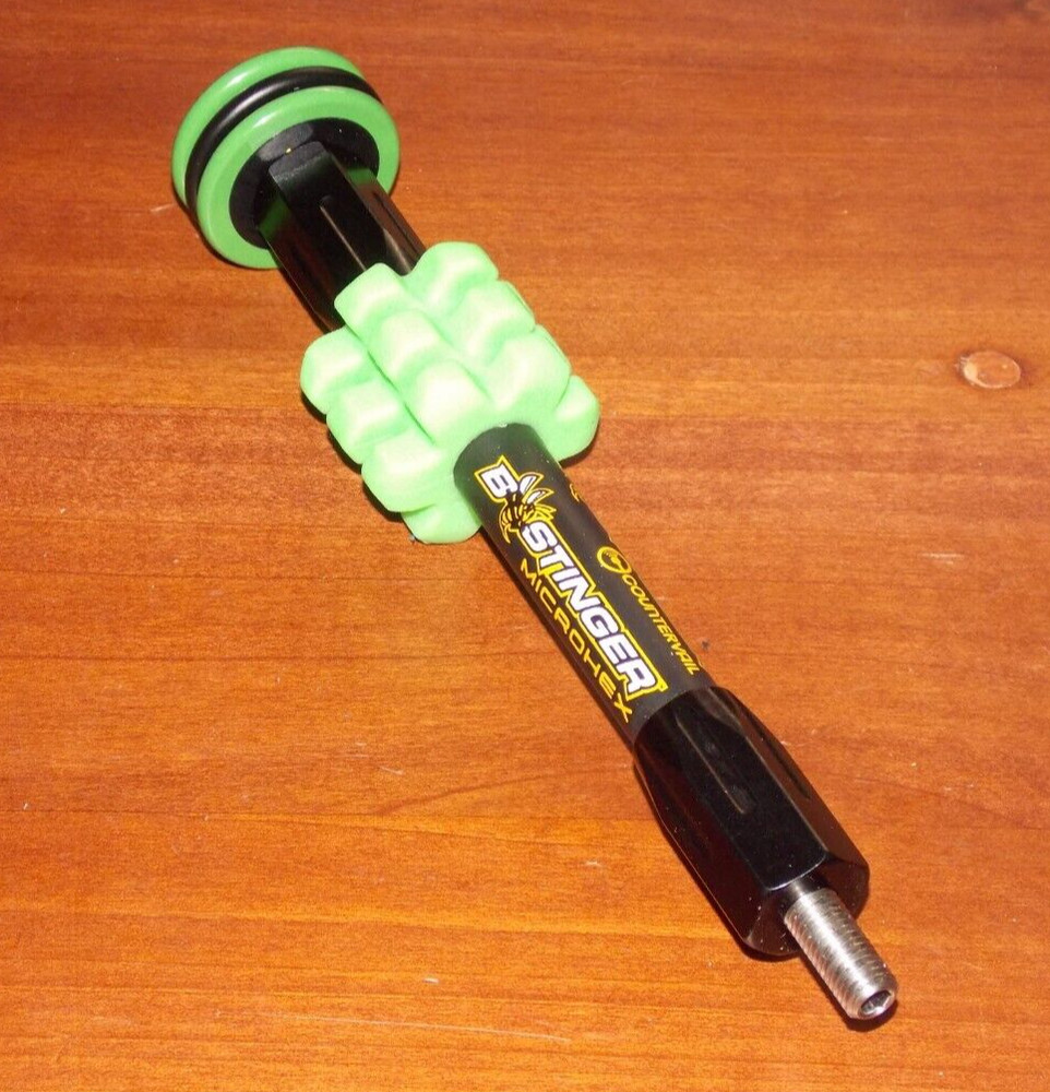 Bee Stinger MicroHex 6″ Stabilizer in Matte Black w/Green – B Stinger