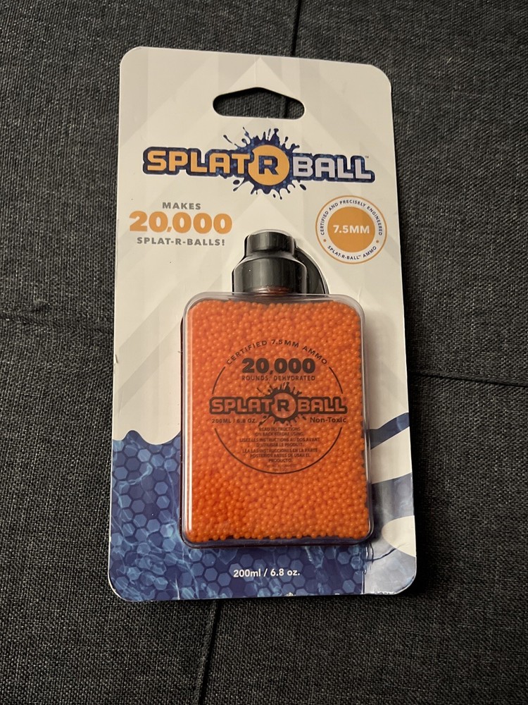 New Sealed SplatRball 20,000 Rounds 7.5mm Orange Ammo Certified Splat-R-Ball