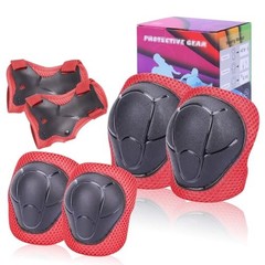 Kids Protective Gear Set SHENMOREN Knee Pads for Kids 3-10 Years Toddler red