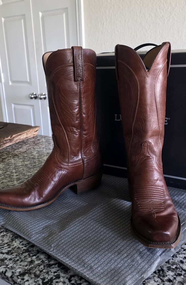 Lucchese Men’s Brown Leather Western Cowboy Boots (BART) US 8.5 D MPN N15967