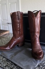 Lucchese Men’s Brown Leather Western Cowboy Boots (BART) US 8.5 D MPN N15967