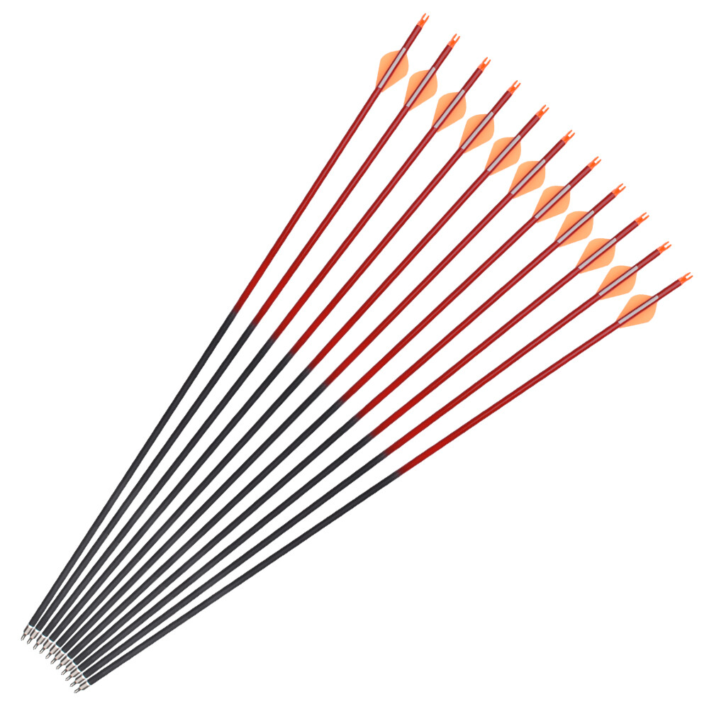 Mixed Carbon Arrow 30″ Archery Targeting Hunting Practice Arrows Power Shooting