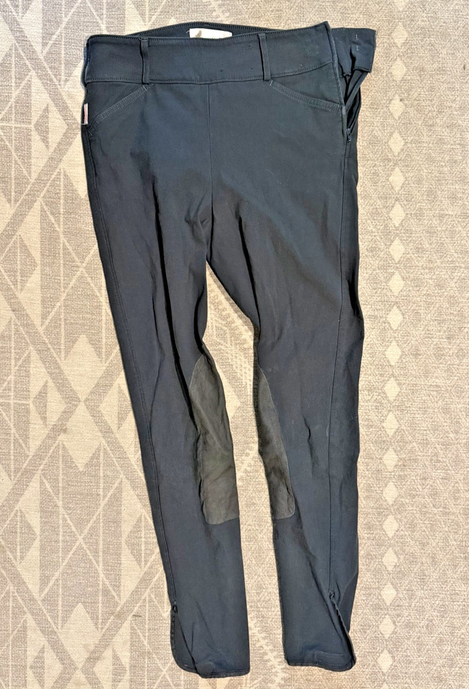 Tailored sportsman mid rise side zip 28