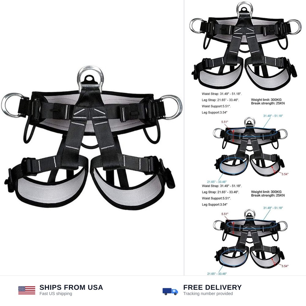 Climbing belts, Thicken Professional Safety Belt with Magnesium Alloy Connect…