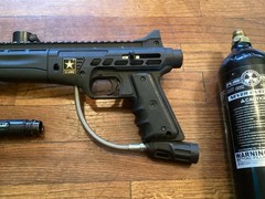 Tippmann US Army Carver One Paintball Gun + Precision Long Barrel Ninja CO2 Tank