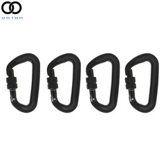 4 Pack 12KN Screw Locking D-shape Carabiner Aluminum Tree Rigging Tool
