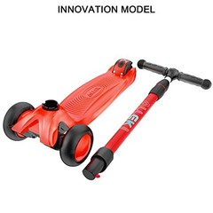 Kick Scooter B03 – Lean ‘N Glide 3-Wheel Push Scooter with Extra Wide PU Red