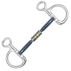 Blue Sweet Iron Copper Roller Baucher Bit Hanging Cheek Equestrian Horse Bit