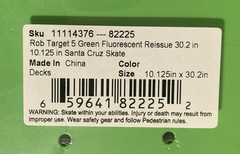 New Santa Cruz Rob Roskopp Target 5 Fluorescent Green Reissue Skateboard Deck