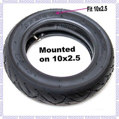 RAOOGO 10×2.5 Inner Tube Tire fit 10X3 255X80 & 80/65-6 Scooter Electric Tyre