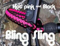 Archery Neon Hot Pink Black bling sling bow wrist strapFREE SHIP