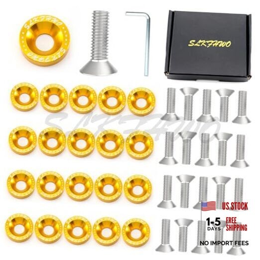 6063-T6 Hard Aluminum Alloy Fender Washer 20 Pieces CNC Precision gold