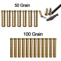 12Pcs 50-100gr Heavy Weight Arrow Brass Inserts Base Archery ID6.2mm Arrow Shaft