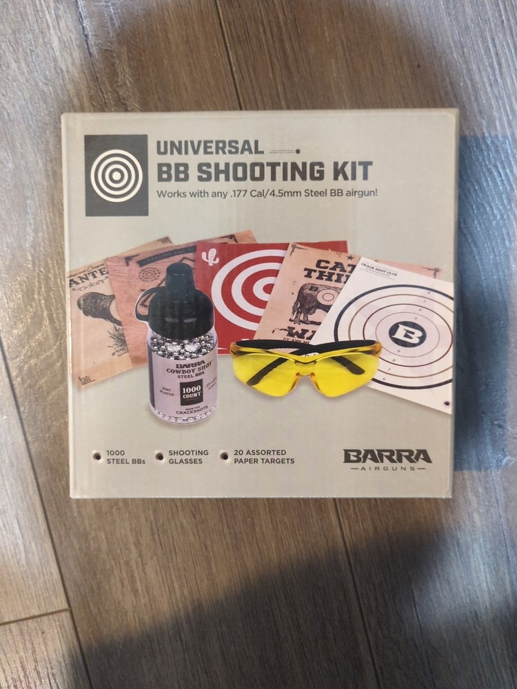 Barra Universal BB Shooting Kit .177 cal Steel BBs, +safety glasses, +20 Targets