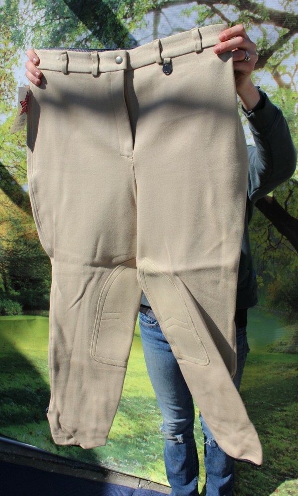 44-72 Ladies Millers 34R CR7 beige riding pants MADE IN USA was 64.95
