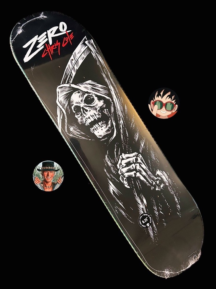 RARE Chris Cole SOTY Grim Reaper Zero Skateboard Deck 8.25” Thrasher NEW