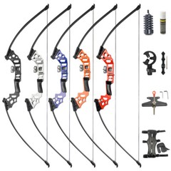 60″ Straight Bow Set 30-40lbs Takedown Recurve Bow Archery Fishing Hunting Shoot
