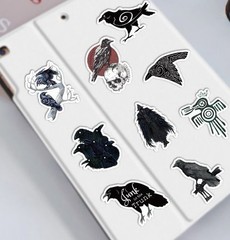 30Pcs Random Vintage Dark Gothic Cool Crow Raven Bird Waterproof Decals Stickers
