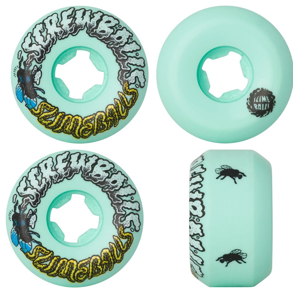 Santa Cruz Screw Balls Speed Balls Slime Balls Wheels (green) 53mm 99A 4 Pack