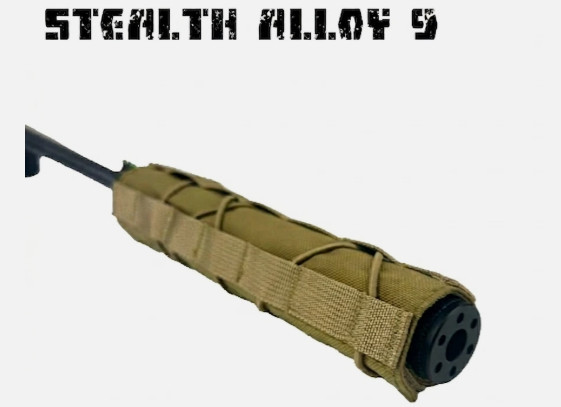STEALTH ALLOY 9 Muzzle Brake for 1/2×28 GBB With Tan Heat Cover