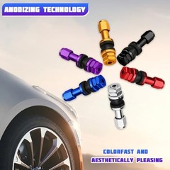 5PCS TR43E Tubeless Car Valve Stems, Metal Clamp-in Vehicle Tire Valve Black
