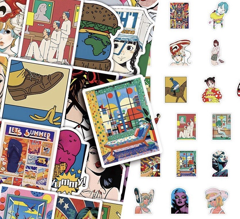 25Pcs Mixed Street Pop Artwork Modern Graffiti Art Colorful Painting Sticker