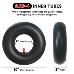 1PZ 2-Pack Heavy Duty 3.00-4 Inner Tube with TR87 Bent Valve Stem for ATV Whe…