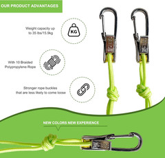 Rope Tightening Tool & Tensioner: Retractable Rope with Alloy Buckle for Outdoor