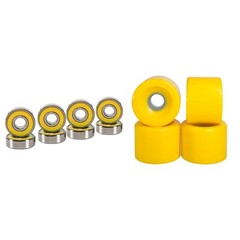 Cal 7 60mm 83A Cruiser Skateboard Yellow Wheels (4 Pcs) + ABEC-7 Bearings