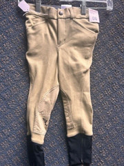 TuffRider Boy’s *BREECHES *Sz 6 Geen/Beige *NEW* Front Zip Cotton Blend
