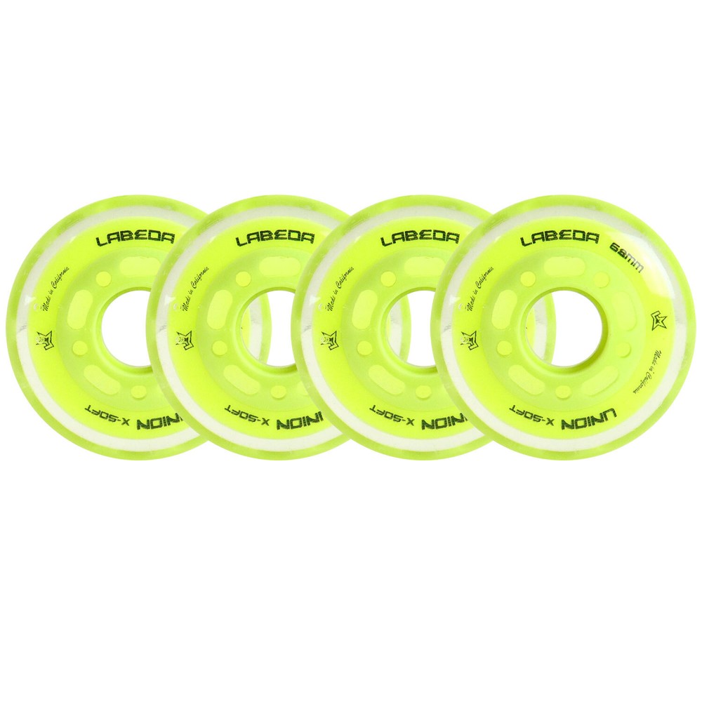 Labeda Roller Hockey Wheels Union Indoor X-Soft 74A Yellow 68mm – Set of 4