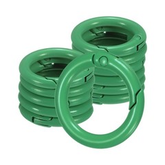 12-Pack Metal Spring O Rings, 5/8″ Zinc Alloy Keyring Buckle [Dark Green]