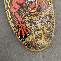 Santa Cruz SALBA Tiger Skateboard Deck Reissue Steve Alba Yellow w/ yellow Stain