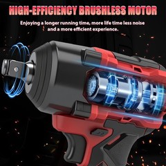 20V Brushless Impact Wrench Kit, 500Nm High Torque, 1/4″ with Adapter 4-Speed…