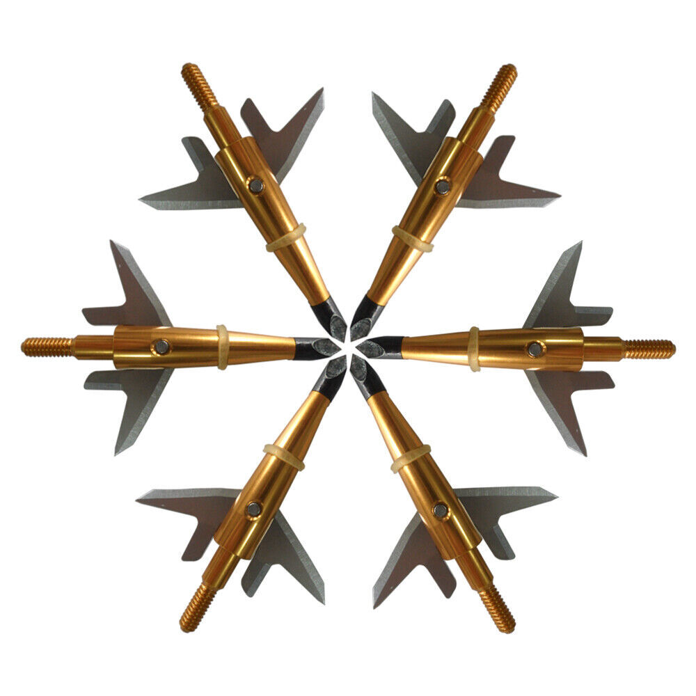 12Pcs Yellow Swhacker Broadhead 100Gr 1.75″ Cut Arrow Tips Compound Bow Crossbow