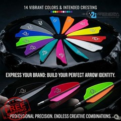 Q2i Fletching vanes ORANGE 2.1″ 100 pack