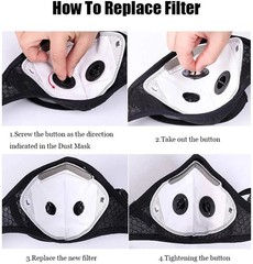 2-Pair Carbon Filter Face Masks with Valves – Reusable for Sports & Outdoors