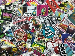 100 PCS VANS OFF THE WALL Logo Decal Sticker Skateboard Laptop Stickers Lot