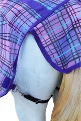 Horse Flysheet Mesh Holes Light Summer Spring Airflow Neck Purple Plaid 73164