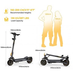 Ausom L2 Max Electric Scooter, 1000W Motor,90km Max Range,Front/Rear Disc Brakes