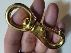 3 1/4 Solid brass swivel snap boat hook 5/8″ eye marine grade wide mouth SWL 80