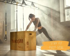 Yes4All Combo: 16″x14″x12″ Wood Plyo Box & 15lb Kettlebell Strength Training