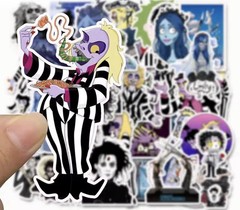 25 Piece Mix Lot 2” Tim Burton Stickers, Skateboard Bottle *Free Ship*